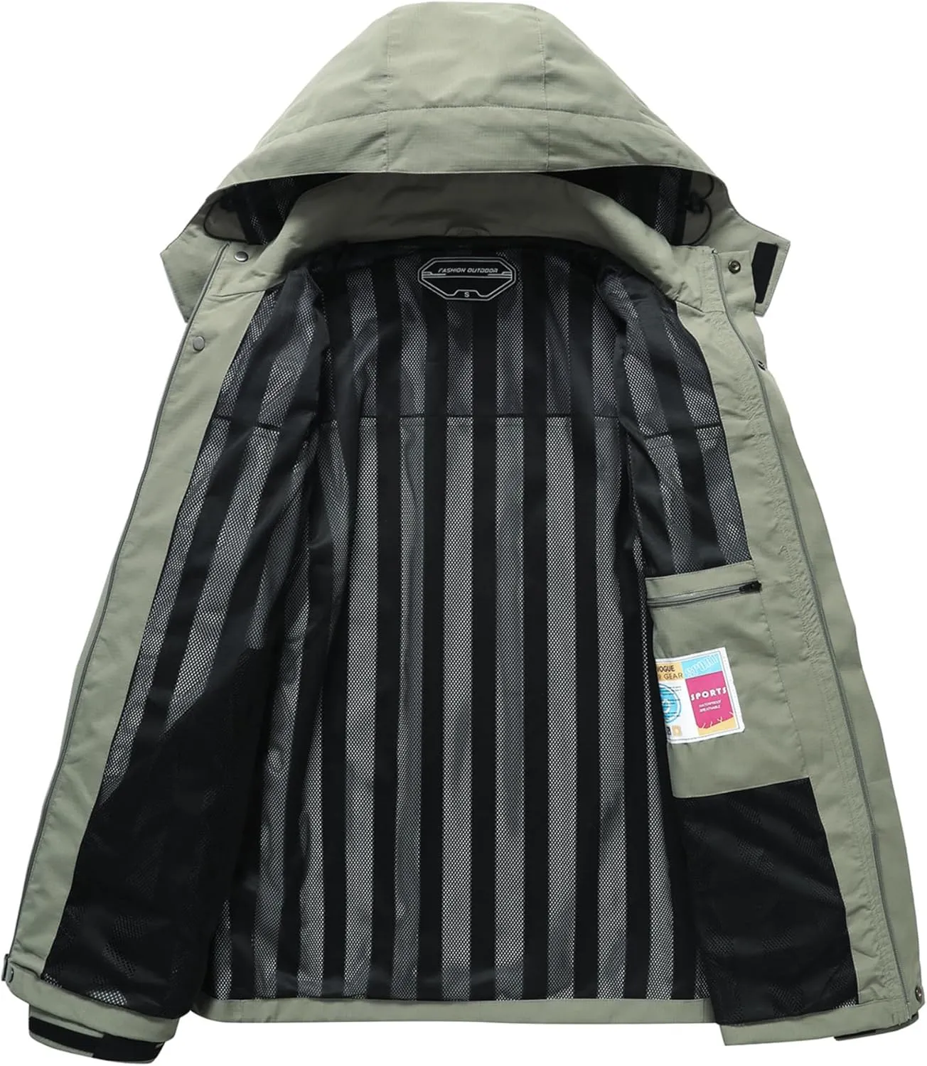 V.A.TOR 189 UNCO&BOROR Men's Waterproof Windbreaker Jackets Lightweight Hooded Rain Coat for Hiking Camping