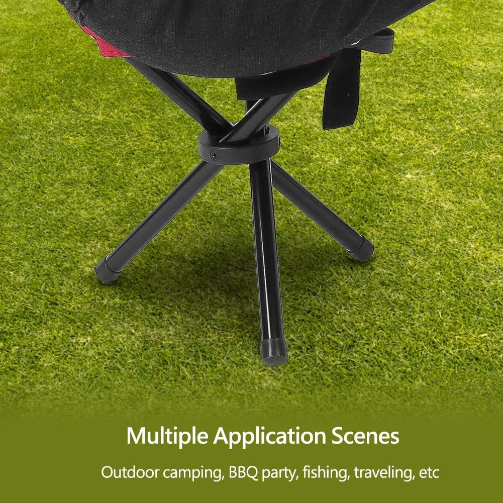 VBESTLIFE Portable Folding Tripod Chair, Oxford Cloth Steel Tube Camping Chair for Outdoor Camping Hiking Fishing Picnic BBQ Travel