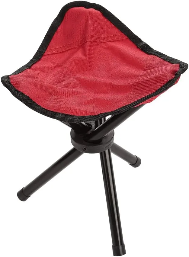 VBESTLIFE Portable Folding Tripod Chair, Oxford Cloth Steel Tube Camping Chair for Outdoor Camping Hiking Fishing Picnic BBQ Travel