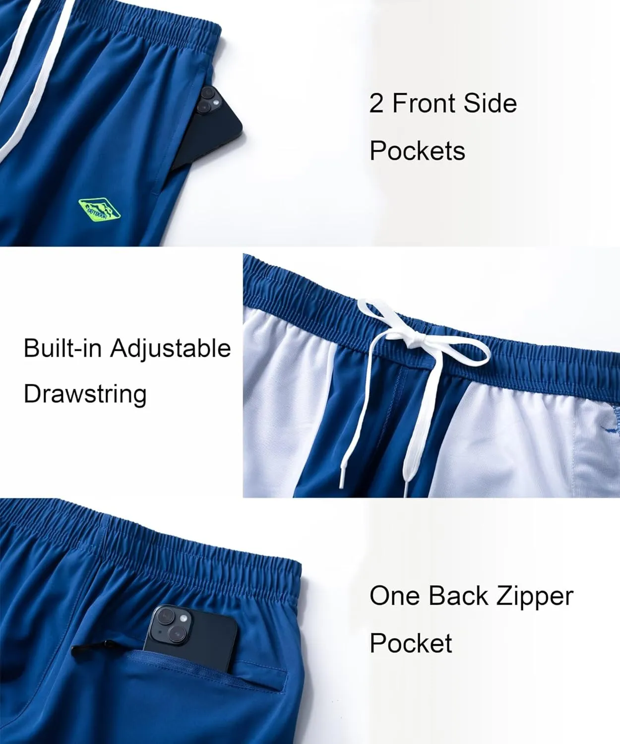 Vcansion Men's Outdoor Lightweight Hiking Shorts Quick Dry Sports Casual Shorts Skateboard Shorts Swimming Shorts