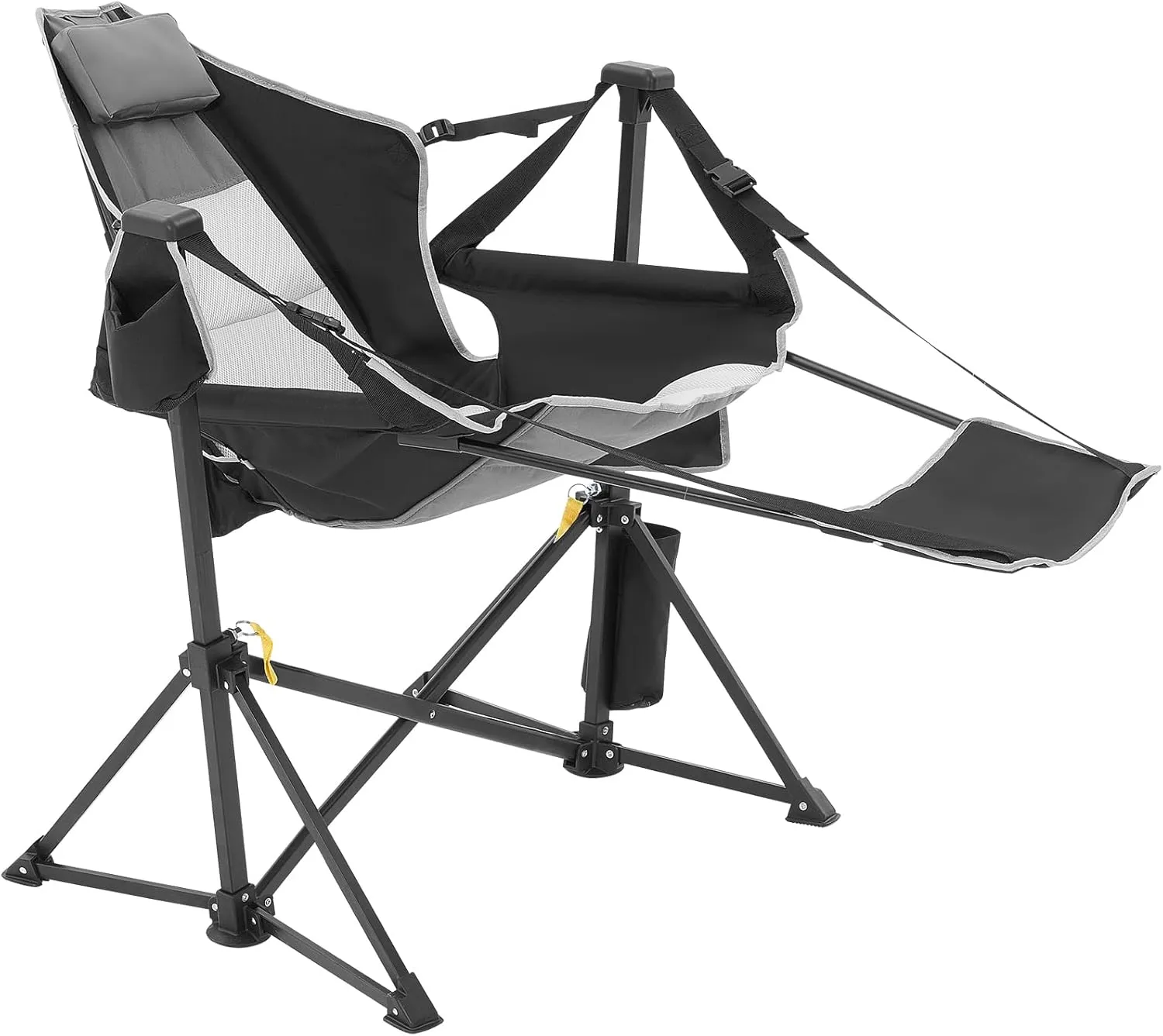 VEVOR Reclining Camping Chair, 300 lbs Load Camping Hammock Chair, Rocking Lounge Folding Chair with Footrest, Storage Bag, Headrest & Adjustable Backrest, for Camping and Other Outdoor Activities