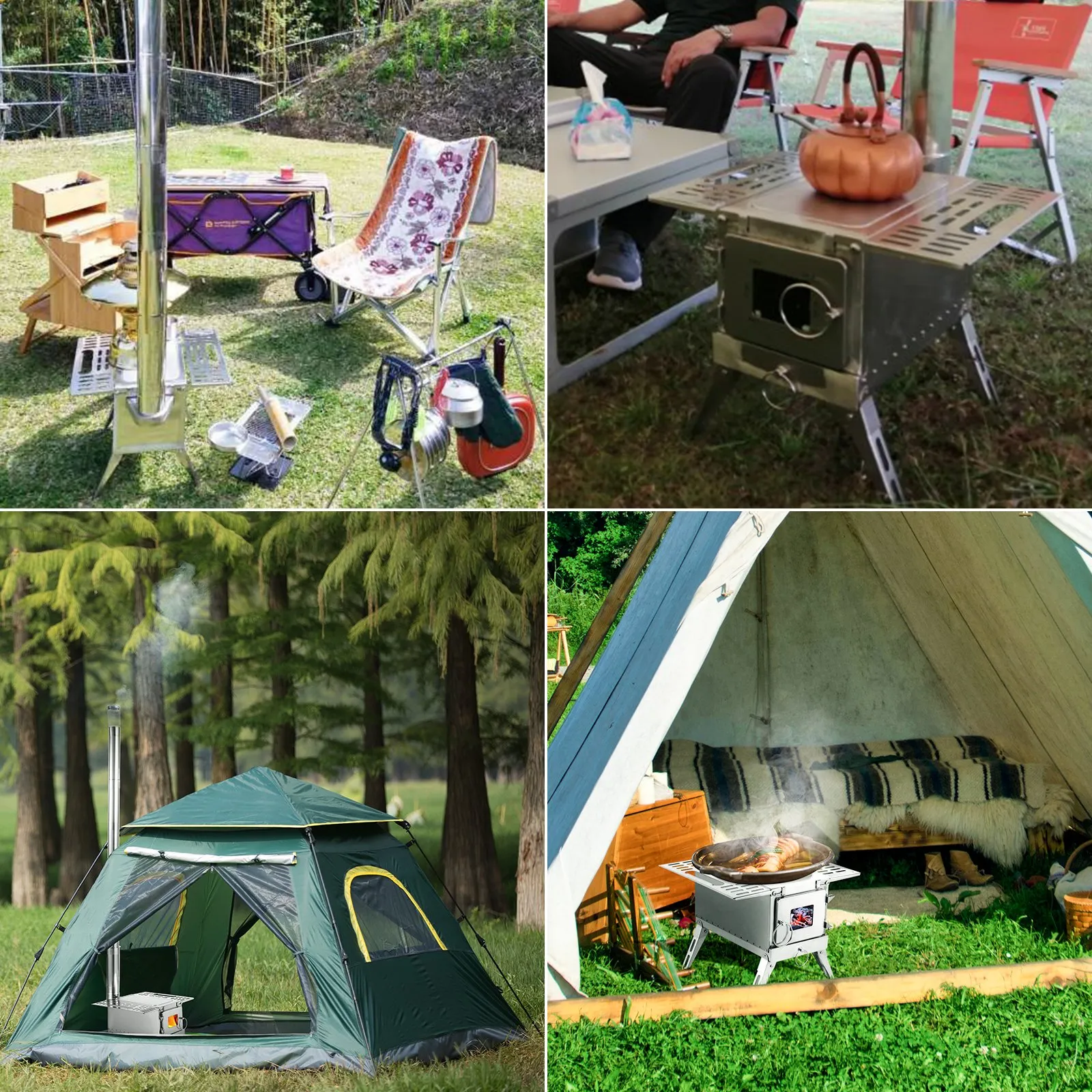 VEVOR Tent Wood Stove - Stainless Steel Camping Wood Burning Stove