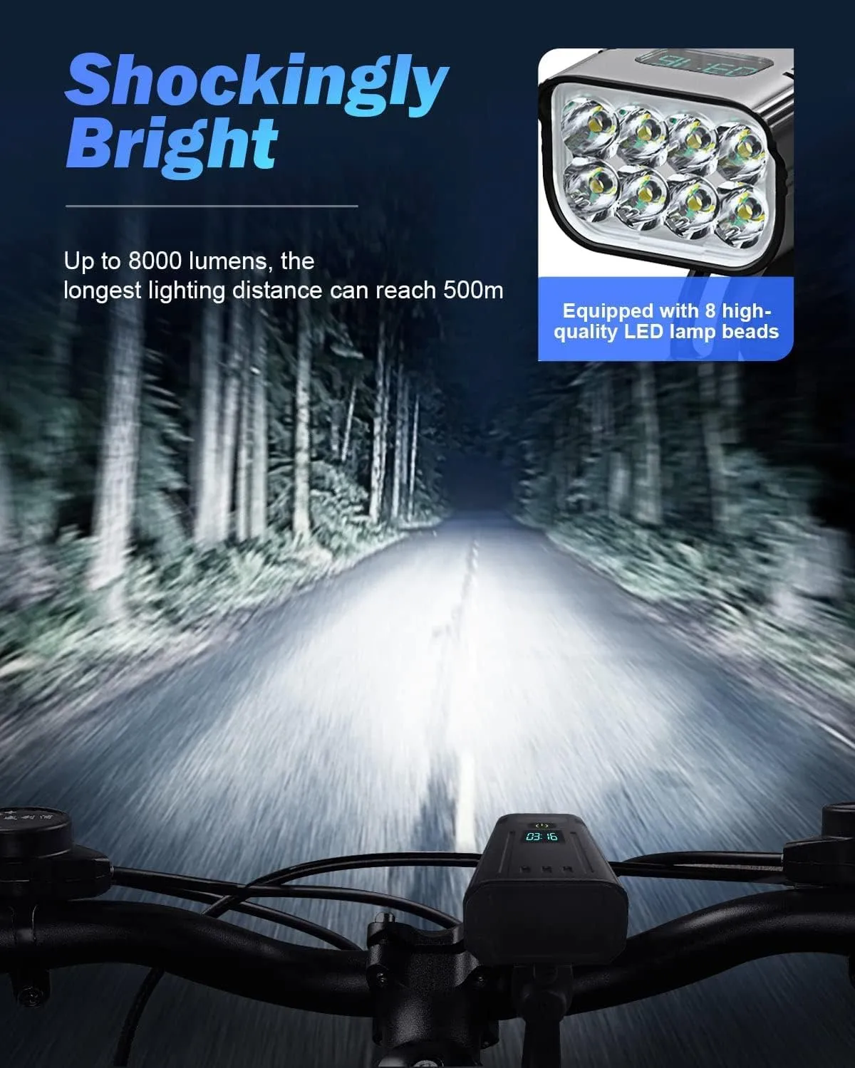 Victoper Bike Light, High Lumens Super Bright Bicycle Lite, 6 4 Modes USB Rechargeable Bike Headlight & Taillight Set, Waterproof Safety Bike Front & Rearlight for Road, Mountain, Night Riding