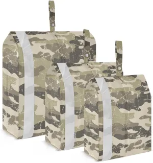 Vintage Desert Camouflage Travel Storage Bag with Lanyard - Portable Lightweight Classified Storage Bag with Zipper, Dust and Waterproof Travel Packing Cube for Suitcase,3 Pieces