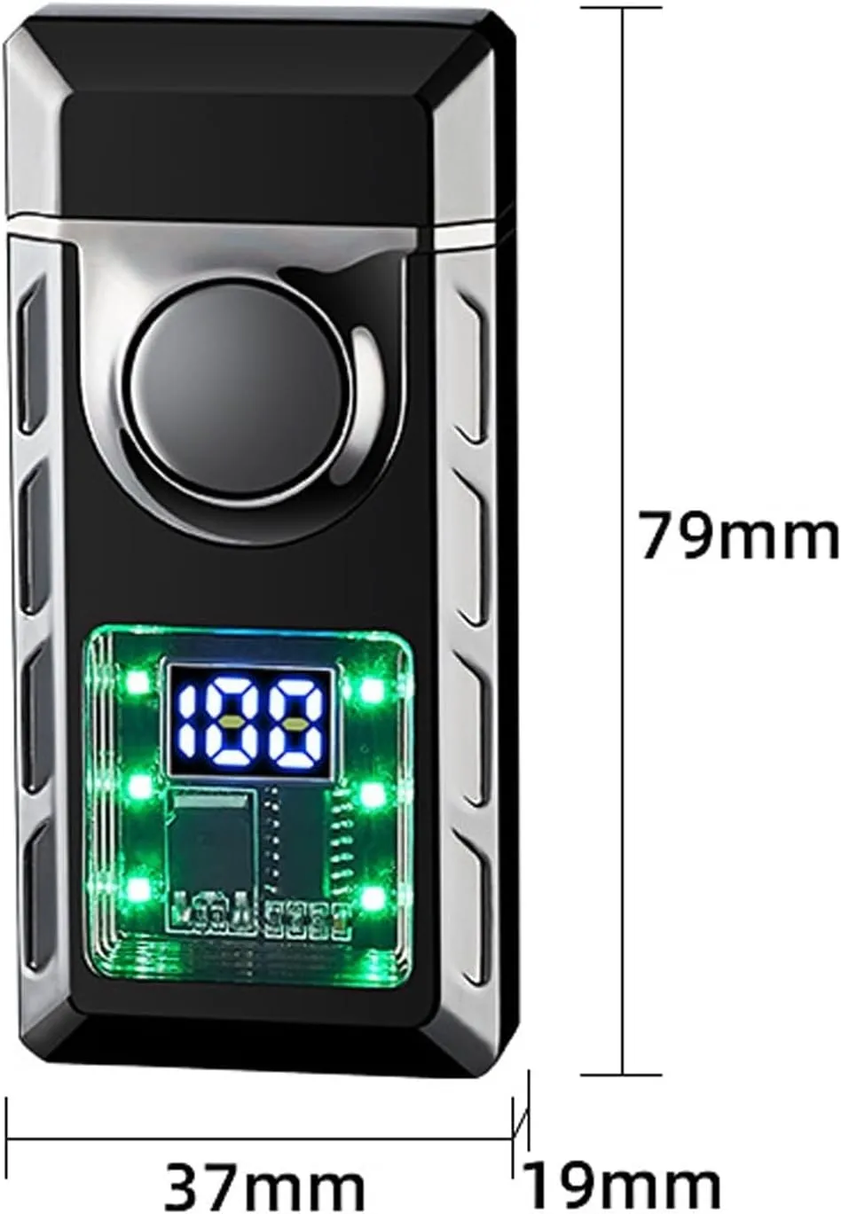 Voice Smart Sensor Dual Flame Butane Lighter, 4 Ignition Modes, Visible Air Window, Refillable Fuel, Gift for Men (Butane Not Included)(Green)