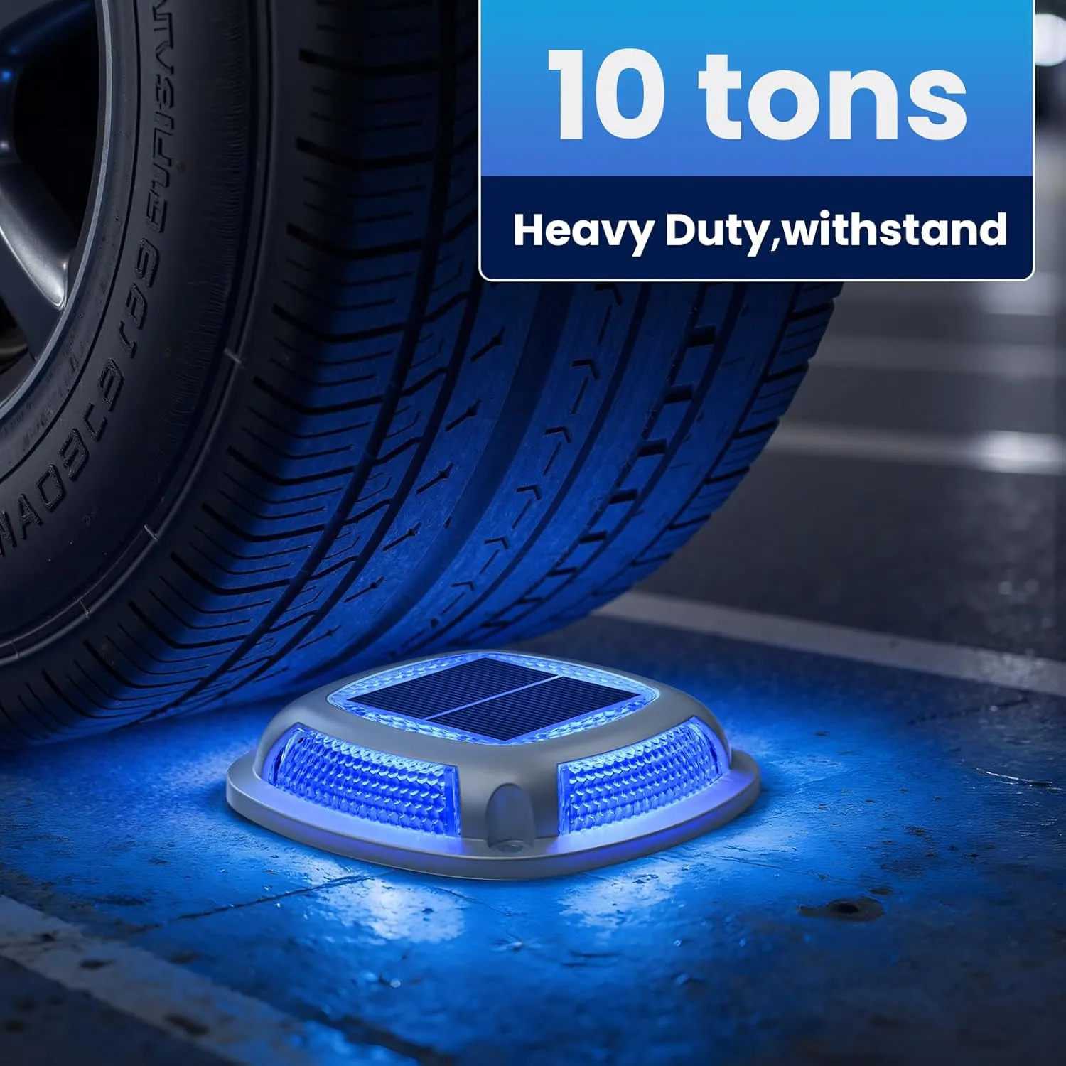 VOLISUN Solar Driveway Lights 8 Pack Waterproof Dock & Deck Marker Lights,2-in-1 Blue & White LED,IP67 Wireless Outdoor Solar Light for Driveways,Sidewalks,Pathways,and Yards