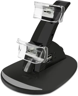 VSEER PS3 Controller Charger, Dual Console Charger Charging Docking Station Stand for PS3 with LED Indicators, Black