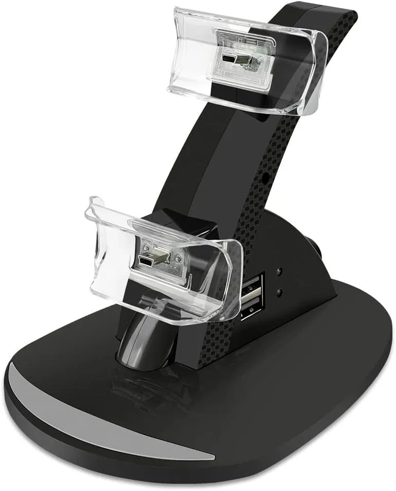 VSEER PS3 Controller Charger, Dual Console Charger Charging Docking Station Stand for PS3 with LED Indicators, Black