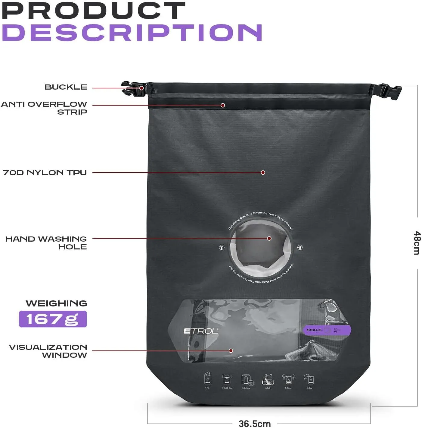 Wash Bag for Travel,Portable Washing Machine - Lightweight Manual Portable Washing Kit, Waterproof Clothes Scrubbing Bag