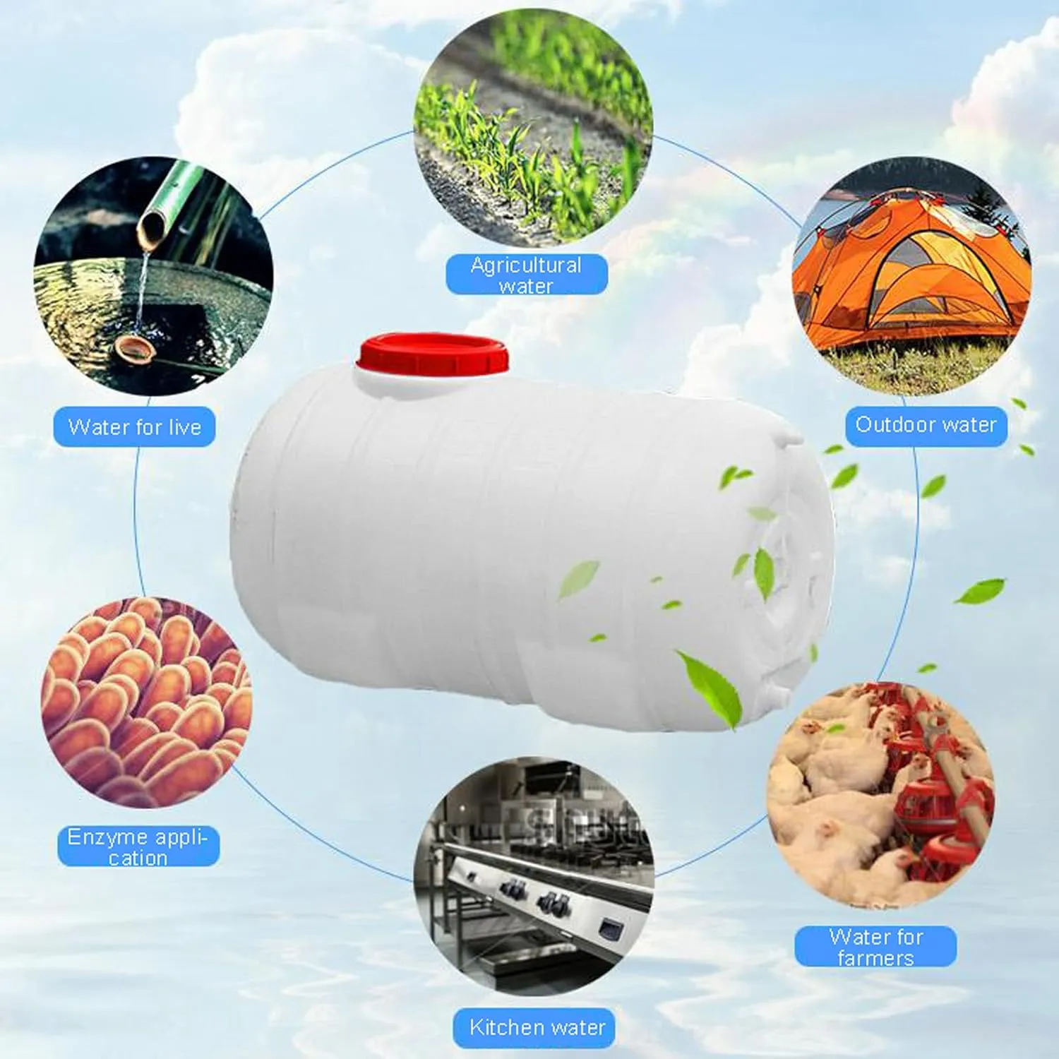 Water Tank Plastic Water Tank Water Containers Water Storage Containers Camping & Hiking Water Container Multifunctional Cold Water Camping Water Storage Carrier Jug(Size:200L)