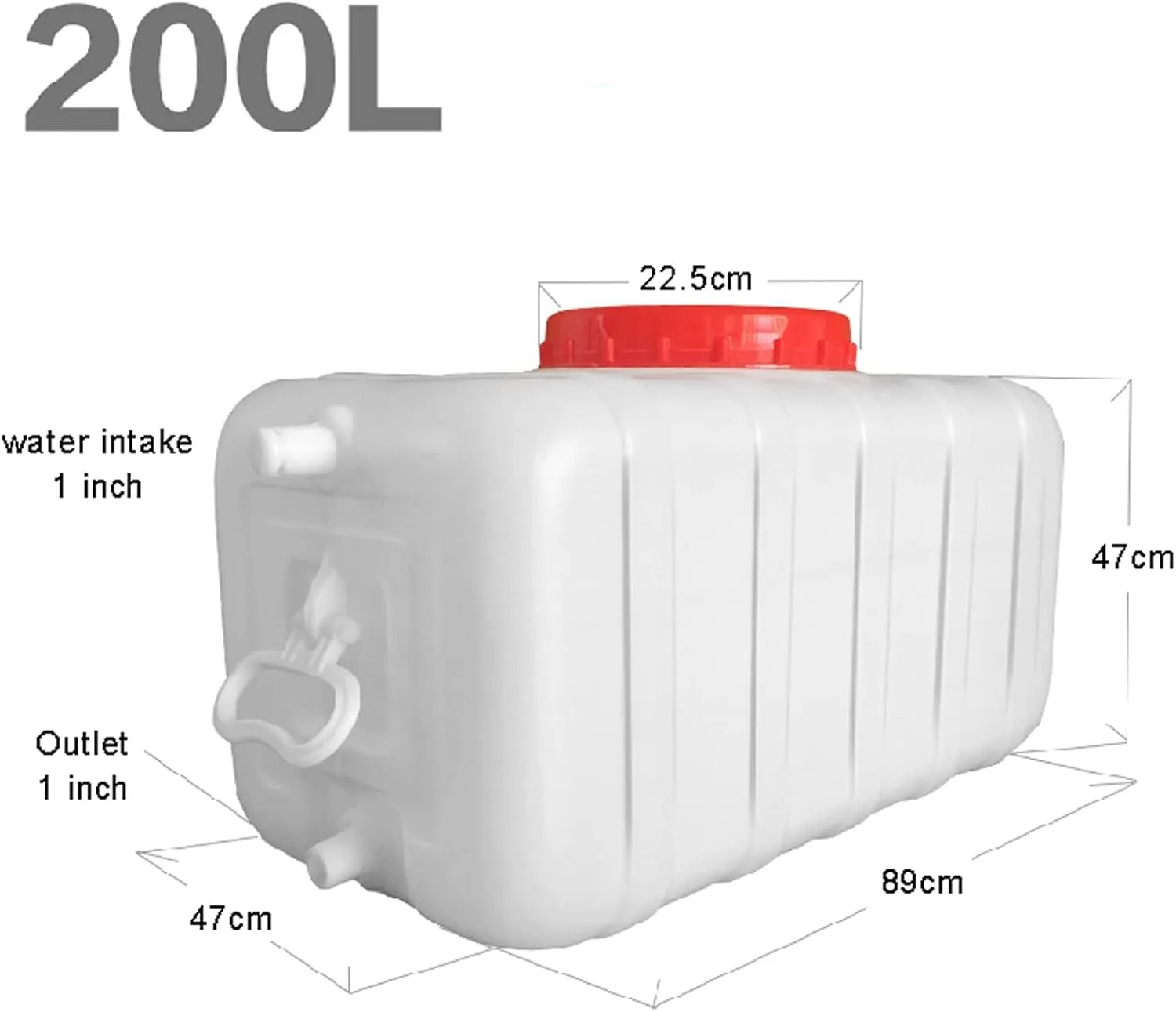 Water Tank Plastic Water Tank Water Containers Water Storage Containers Camping & Hiking Water Container Multifunctional Cold Water Camping Water Storage Carrier Jug(Size:200L)