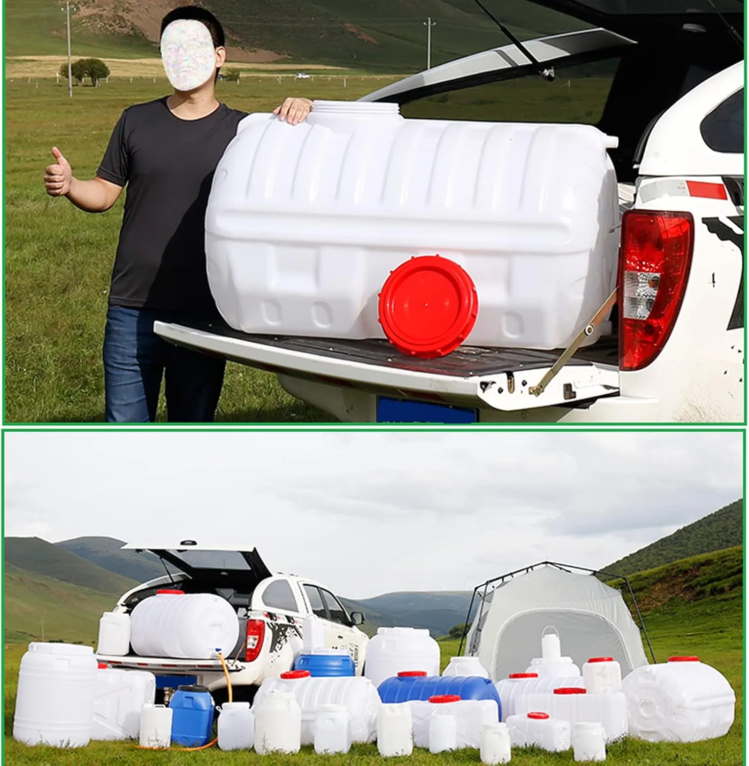 Water Tank Plastic Water Tank Water Containers Water Storage Containers Camping & Hiking Water Container Multifunctional Cold Water Camping Water Storage Carrier Jug(Size:200L)