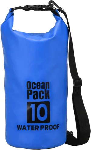 Waterproof Dry Bag, 10L Fit for Women Men Water Proof Bags Lightweight Dry Storage Floating Backpack with Whistle for Travel Backpacking Boating Kayaking Camping (Blue)