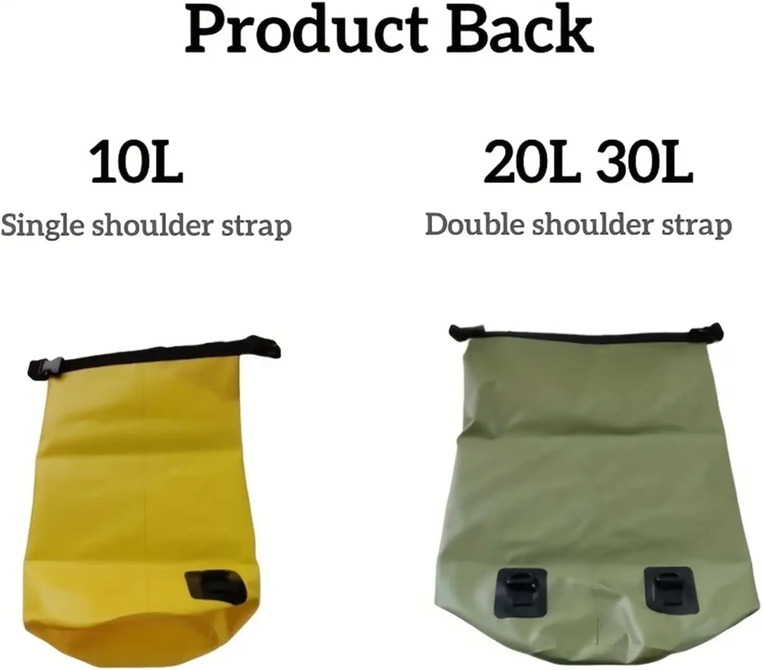 Waterproof Dry Bag 2pcs Swimming PVC Pack Dry Bag Backpack for Women Men 10L 20L Waterproof Shoulder Kayak Trekking Drifting Rafting Surfing Boating Bag for Swimming,Boating(10L Yellow)