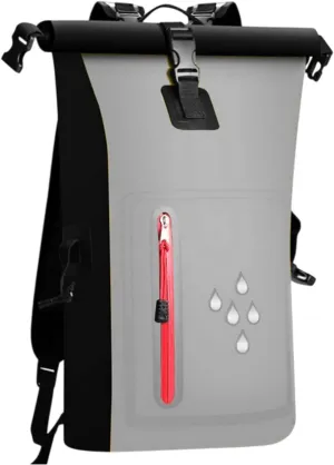 Waterproof Dry Bag Kayak Float Bag 25L Wear Resistant Waterproof Backpack Dry Sack for Outdoor Camping Boating Surfing Ski, Grey