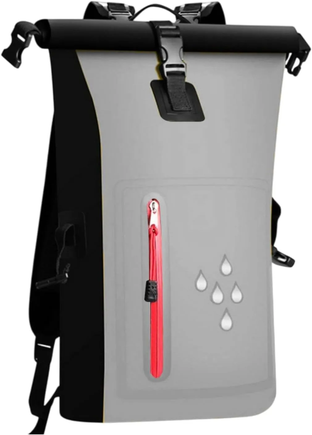 Waterproof Dry Bag Kayak Float Bag 25L Wear Resistant Waterproof Backpack Dry Sack for Outdoor Camping Boating Surfing Ski, Grey