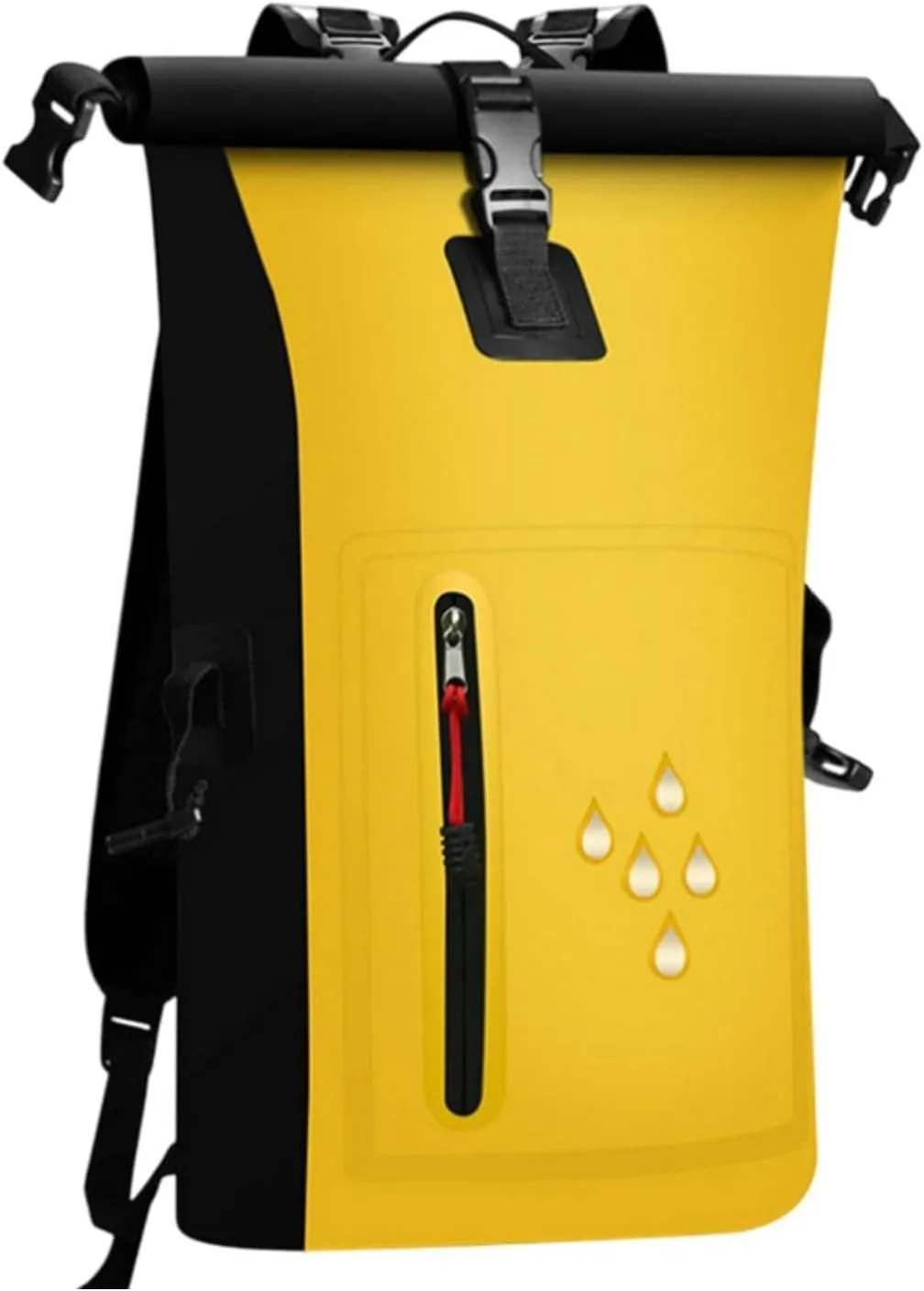 Waterproof Dry Bag Kayak Float Bag 25L Wear Resistant Waterproof Backpack Dry Sack for Outdoor Camping Boating Surfing Ski, Yellow