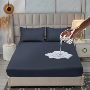 Waterproof Mattress Protector Queen Size, Noiseless Mattress Cover with 18" Deep Pocket,Bed Bug Proof and Waterproof Mattress Cover, Machine Washable Black Bed Sheets Queen