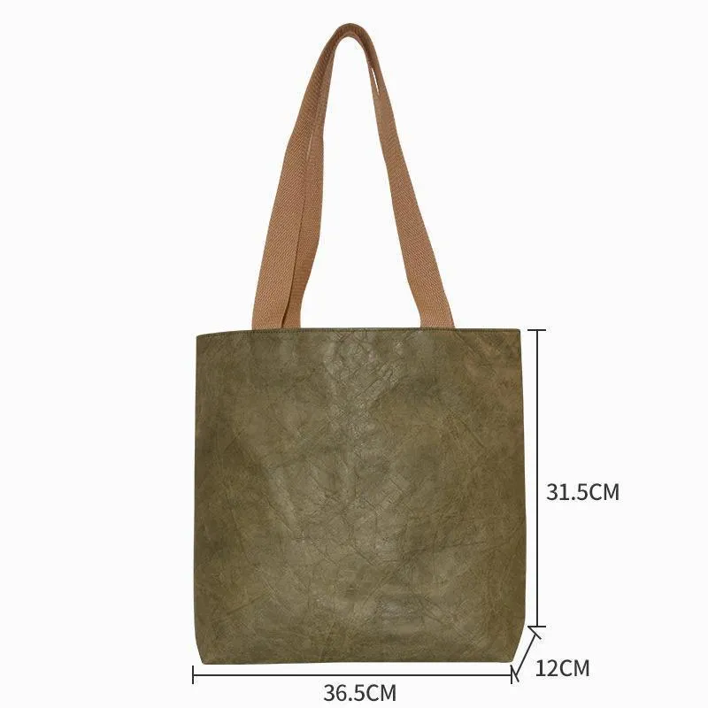 Waterproof Paper Tote Bag Large Capacity Lightweight Durable Fashionable Carry