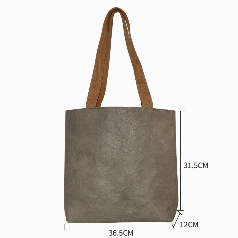 Waterproof Paper Tote Bag Large Capacity Lightweight Durable Fashionable Carry