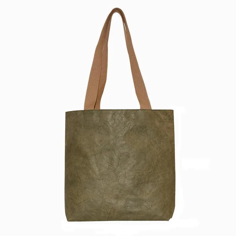 Waterproof Paper Tote Bag Large Capacity Lightweight Durable Fashionable Carry