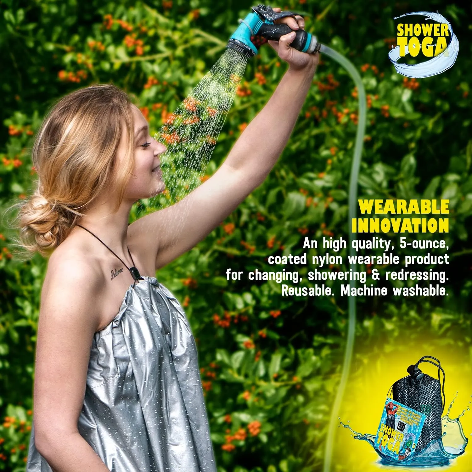 Wearable Shower Garment, Privacy RV & Camping Shower, Surf Poncho, Shower Tent, or Portable Changing Room