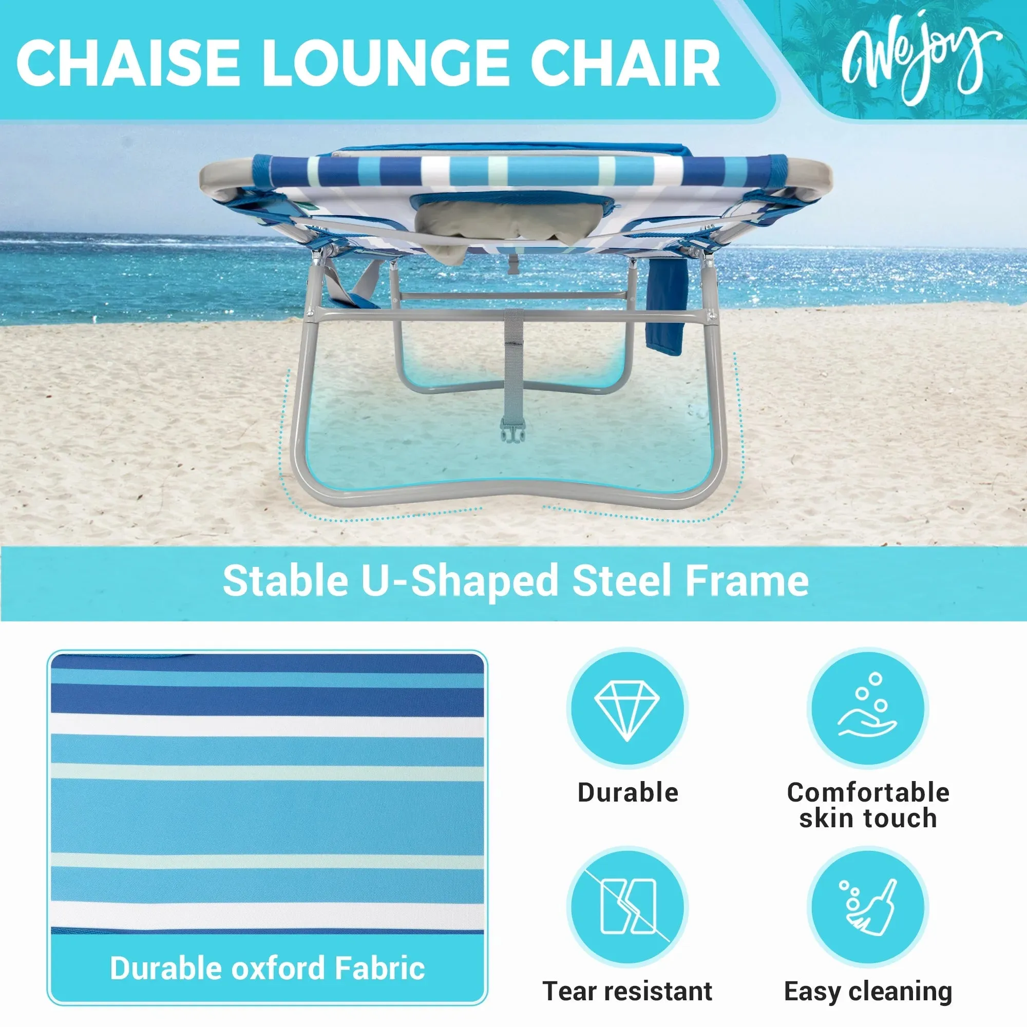 WEJOY Premium 5-Position Adjustable Chaise Lounge