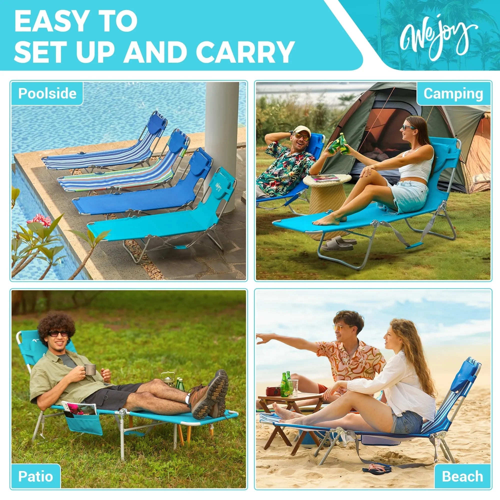 WEJOY Premium 5-Position Adjustable Chaise Lounge