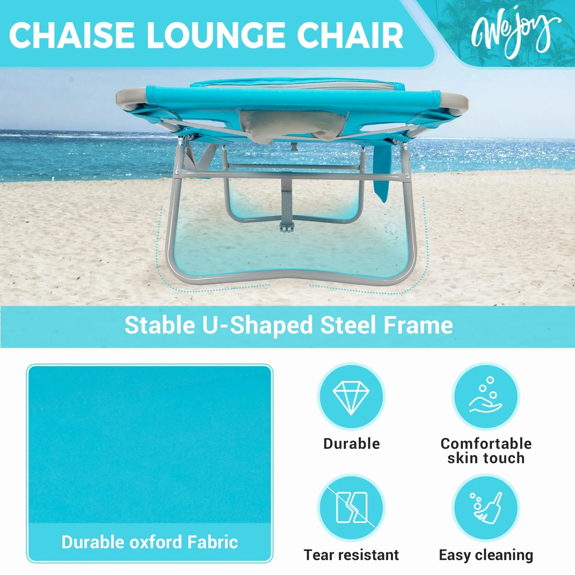 WEJOY Premium 5-Position Adjustable Chaise Lounge