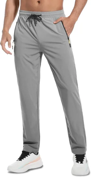 WENRONSTA Men's Lightweight Hiking Pants Quick Dry Water Resistant Breathable Athletic Running Jogger Track Active Sweatpants