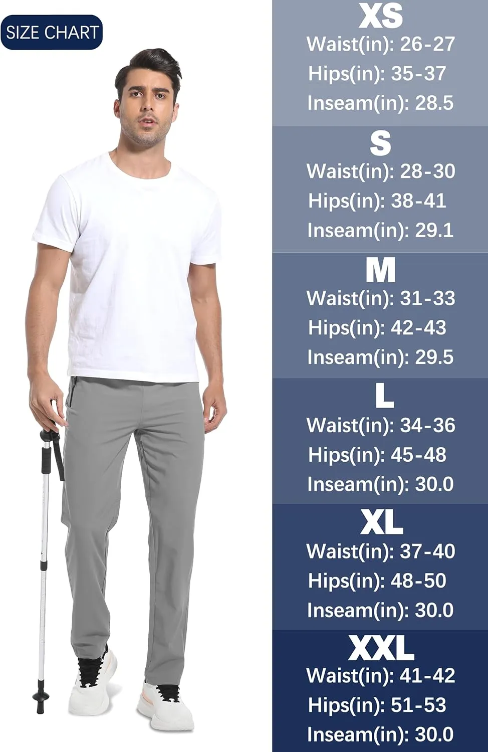 WENRONSTA Men's Lightweight Hiking Pants Quick Dry Water Resistant Breathable Athletic Running Jogger Track Active Sweatpants