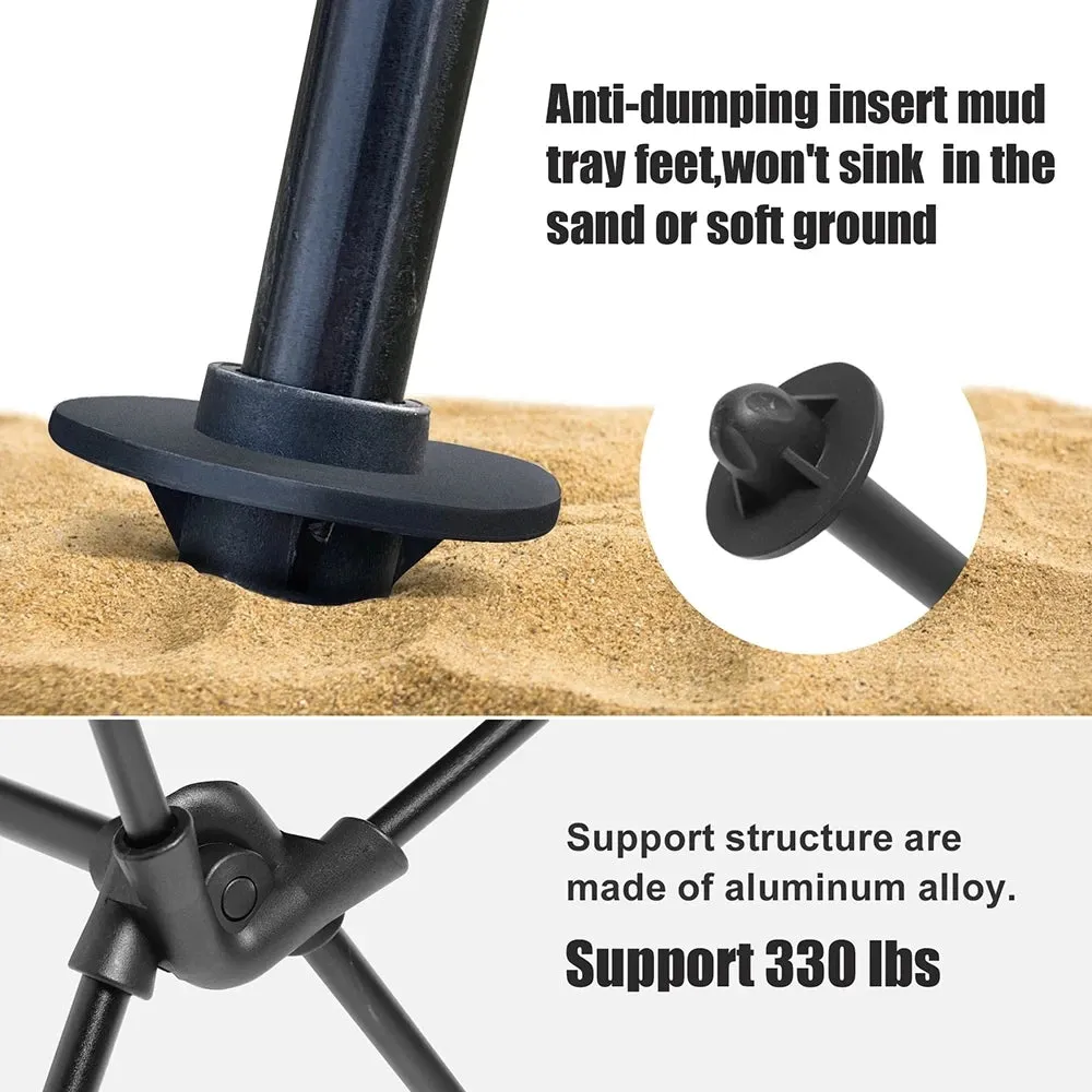 WEST TUNE Portable Folding Camping Chair with Headrest for Outdoor Use