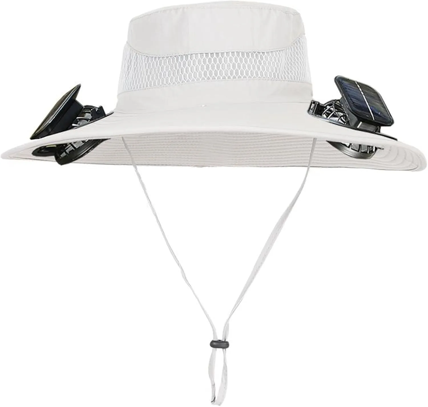 Wide Brim Fan Hat Solar Powered, UPF 50  Solar Power Fan Bucket Hats for Fishing Camping Hiking Outdoor Beach