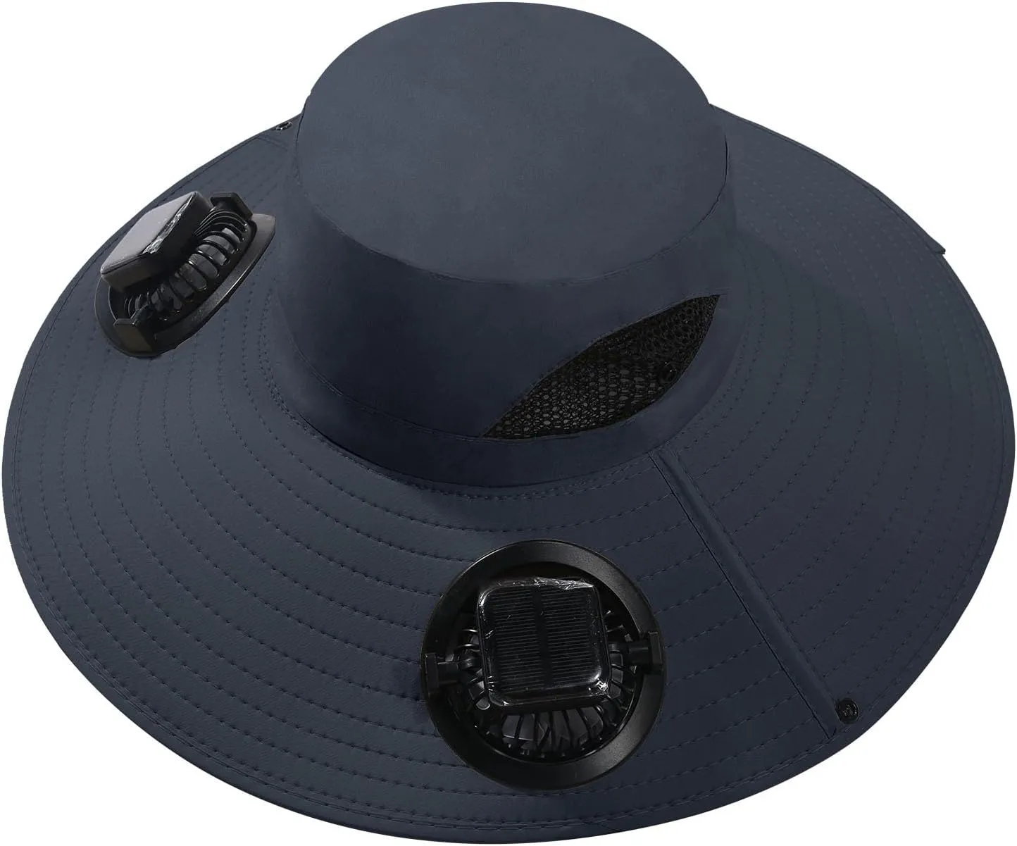 Wide Brim Fishing Hat with Solar Fan, 2 Solar Fan Hats for Men, USB & Solar Powered Fan Hat, Sun Hat for Man