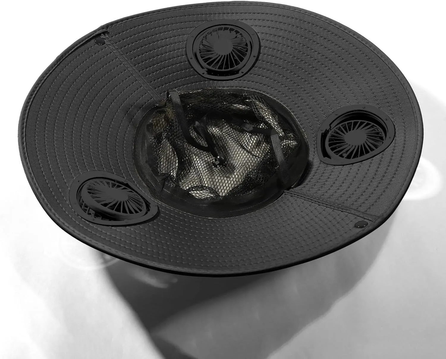 Wide Brim Solar Fan Hat, Hat with Fans Solar Power, Removable & USB Charging Fan Bucket Hats for Men Women Outdoor Fishing