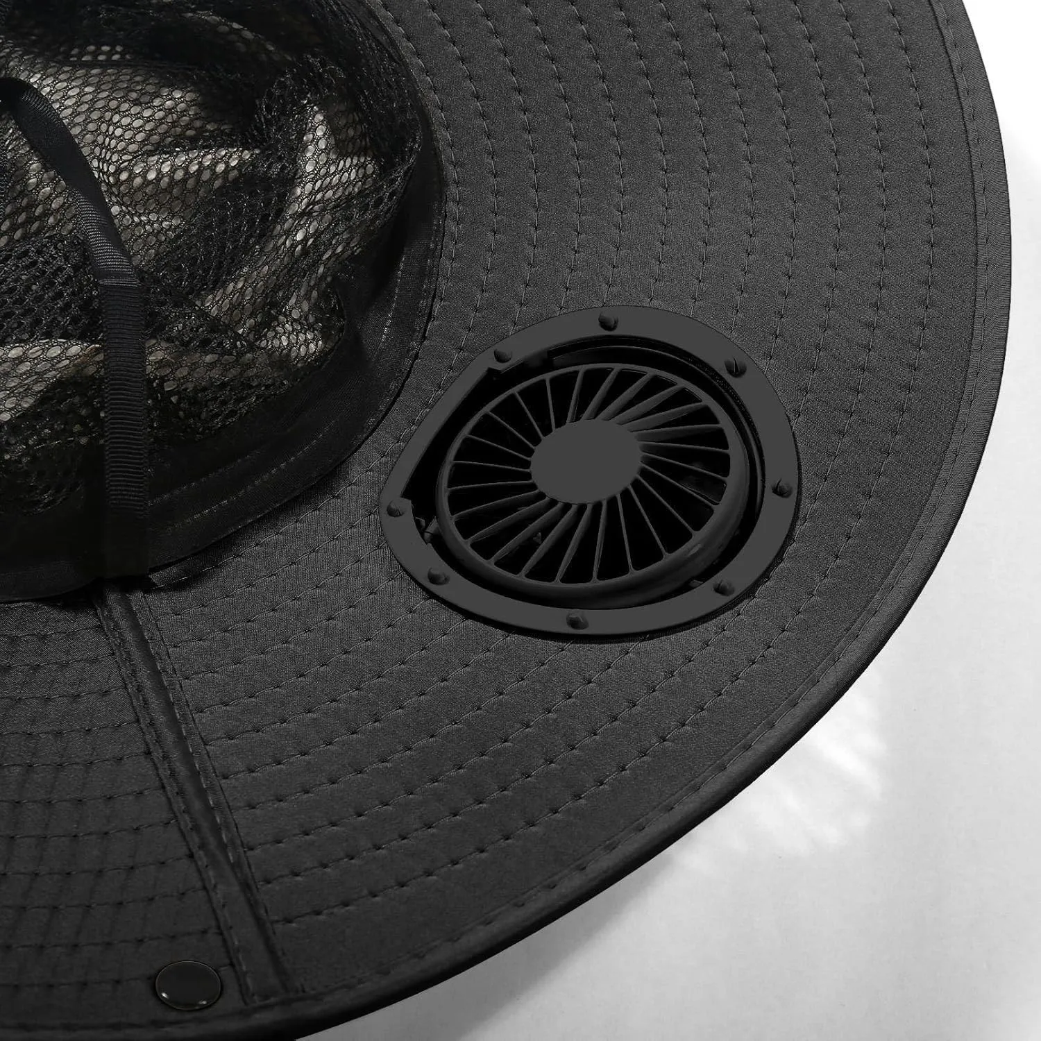 Wide Brim Solar Fan Hat, Hat with Fans Solar Power, Removable & USB Charging Fan Bucket Hats for Men Women Outdoor Fishing
