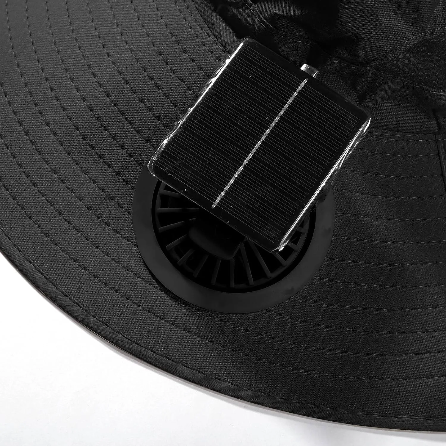 Wide Brim Solar Fan Hat, Hat with Fans Solar Power, Removable & USB Charging Fan Bucket Hats for Men Women Outdoor Fishing