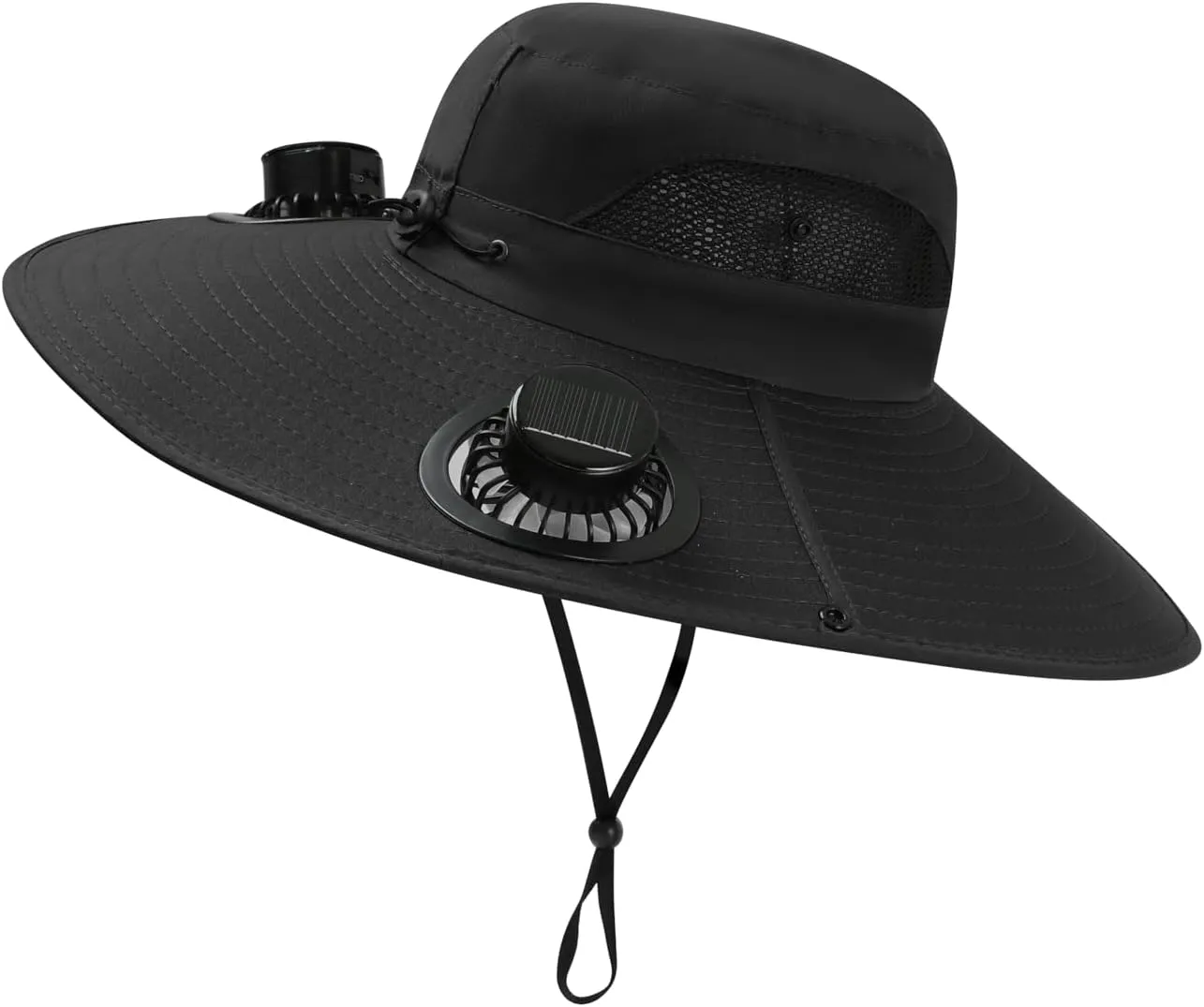 Wide Brim Solar Fan Hat, Hat with Fans Solar Power, Removable & USB Charging Fan, Sun Hats for Men Women Outdoor Fishing