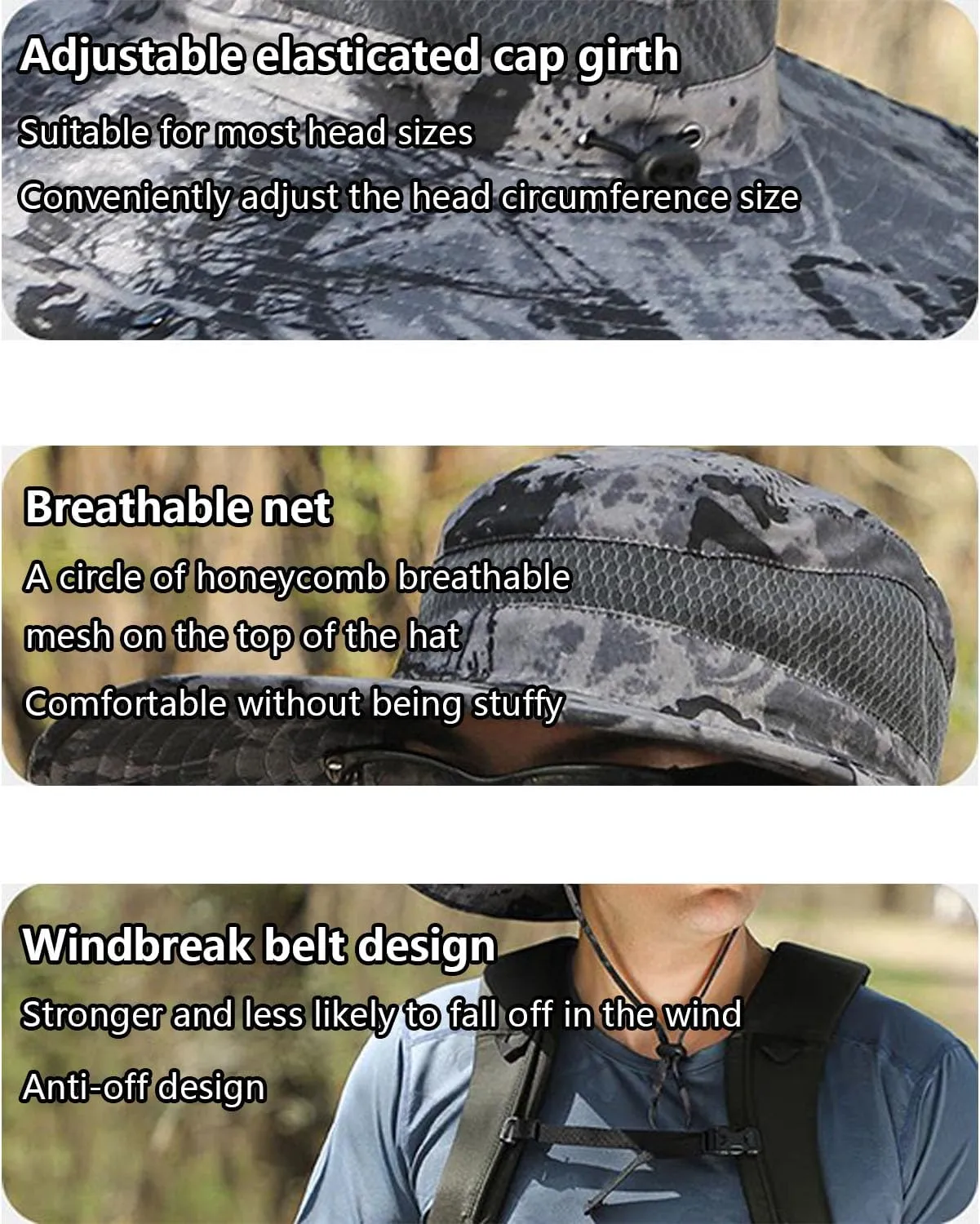 Wide Brim Solar Fan Hat with 2 Solar Powered Fan Built,Breathable Sun Bucket Hat for Men Women,for Outdoor
