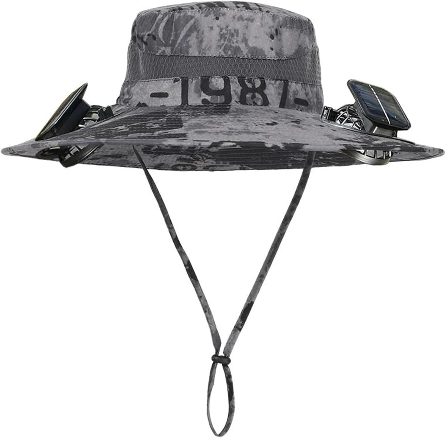 Wide Brim Solar Fan Outdoor Hat, UPF 50  Solar Power Fan Bucket Hat for Outdoor Fishing Beach Hiking Camping