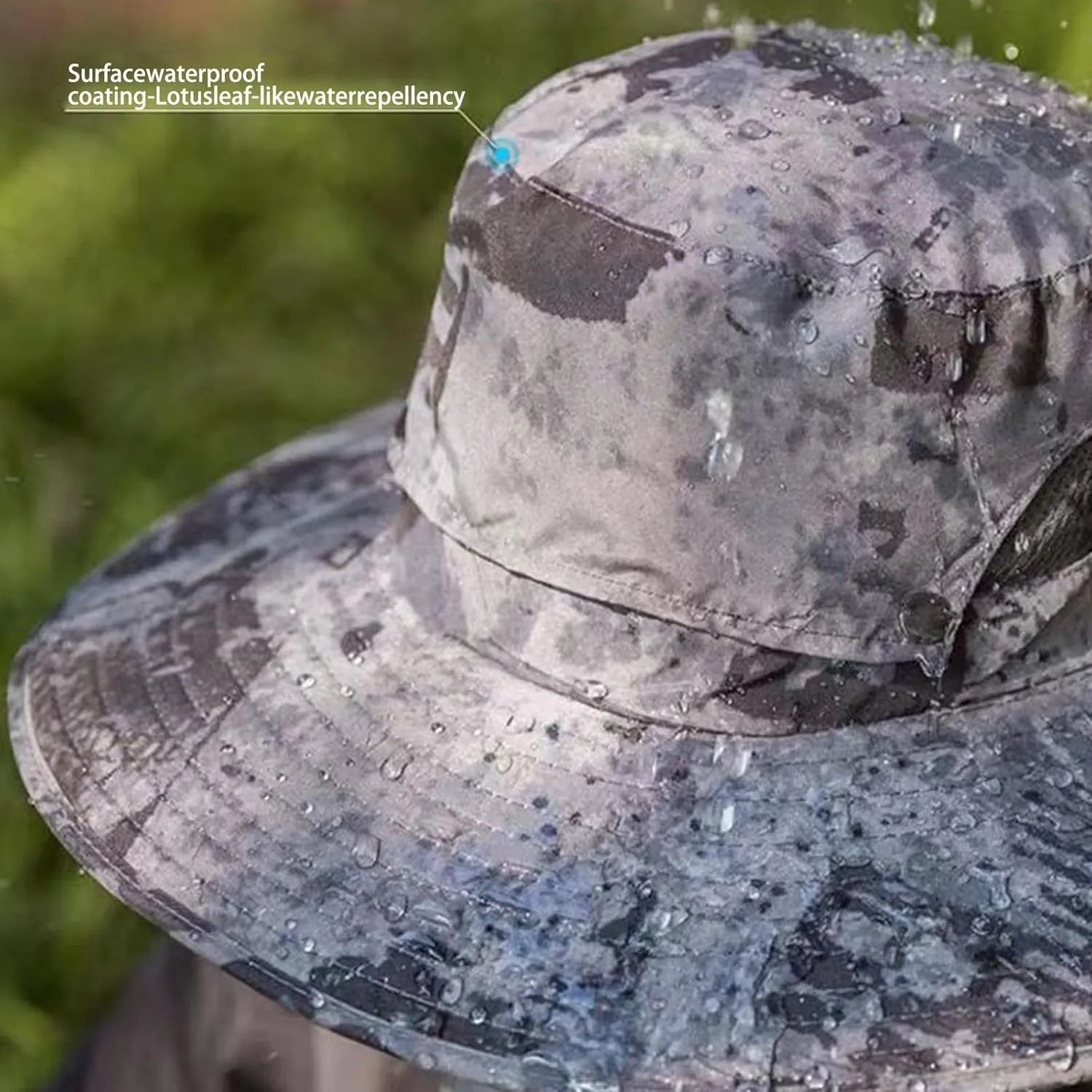 Wide Brim Solar Power Fan Hat, UPF 50  Solar Power Fan Bucket Hat for Camping Outdoor Beach Fishing Hiking