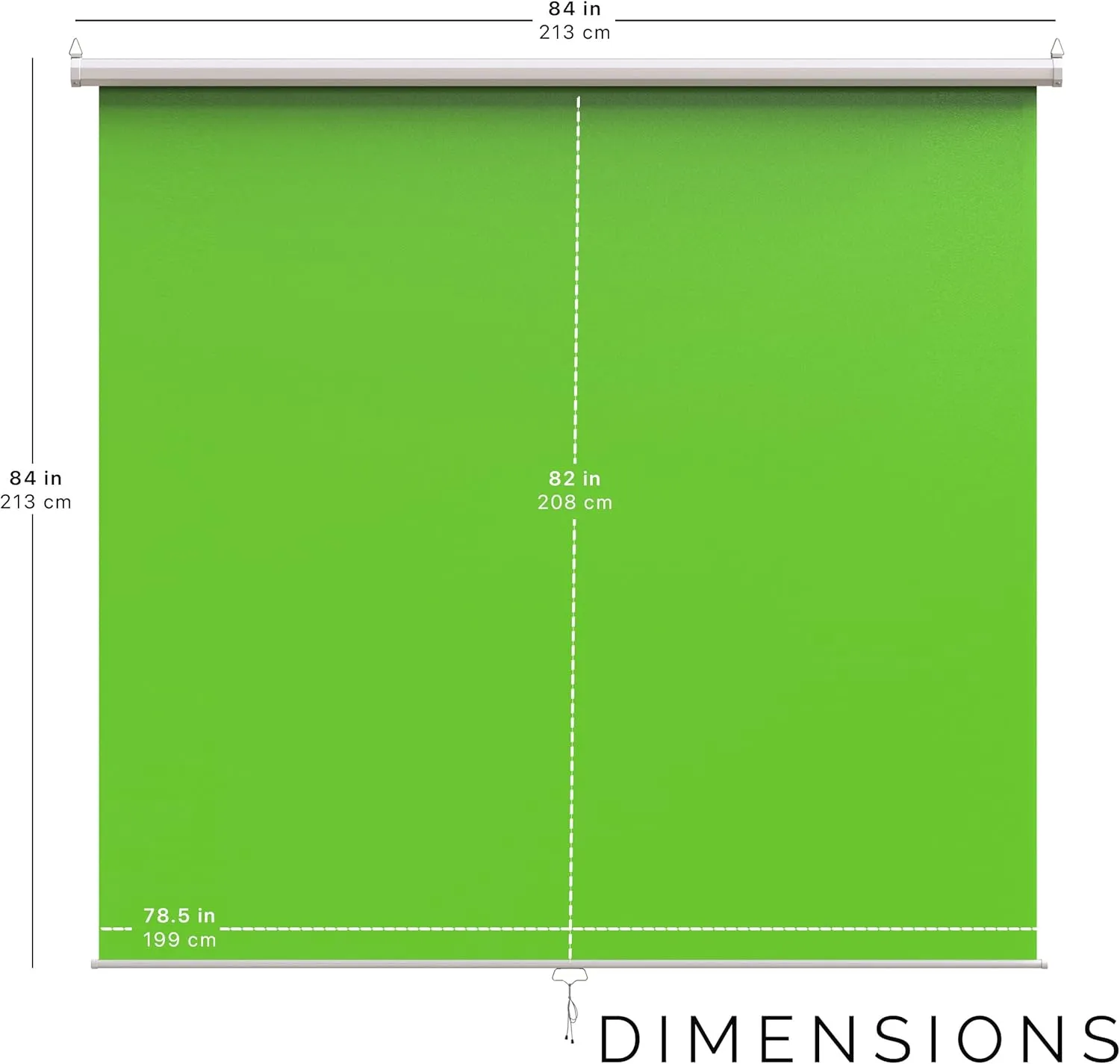 【Wider Style】 KHOMO GEAR Green Screen 84 x 84 inch - Extra Large Pull Down Projector Green Screen Backdrop - Portable Collapsible Roll Down Projector Screen