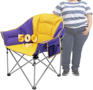 WILDROOTS Oversize XL Fully Padded Warm Chair, 500 LBS Heavy Duty High Back Rest Camping Sofa Chair