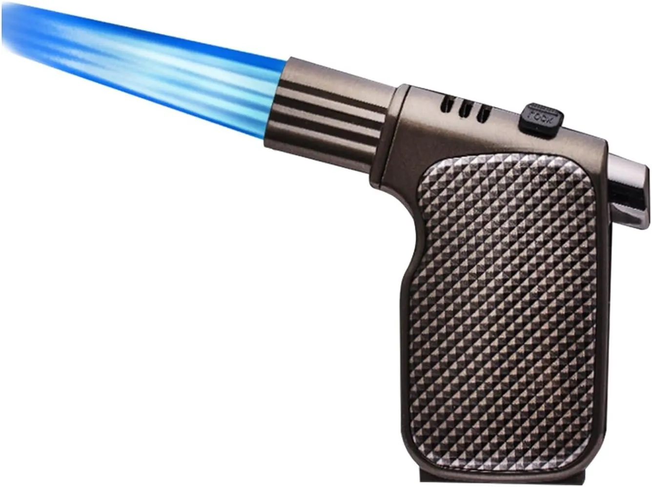 Windproof Quadruple Blue Flame Multi-Angle refillable Multi-Function Adjustable Torch Lighter, Candle Hiking Camping (Butane not Included)(Copper)