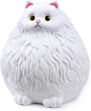 Winsterch Cat Piggy Bank,Coin Piggy Bank Money Saving Box Gifts for Kids Girls Boys,Ceramic Piggy Coin Bank,Practical Gifts for Birthday Christmas,White Piggy Bank,7.49 x 5.9 inches
