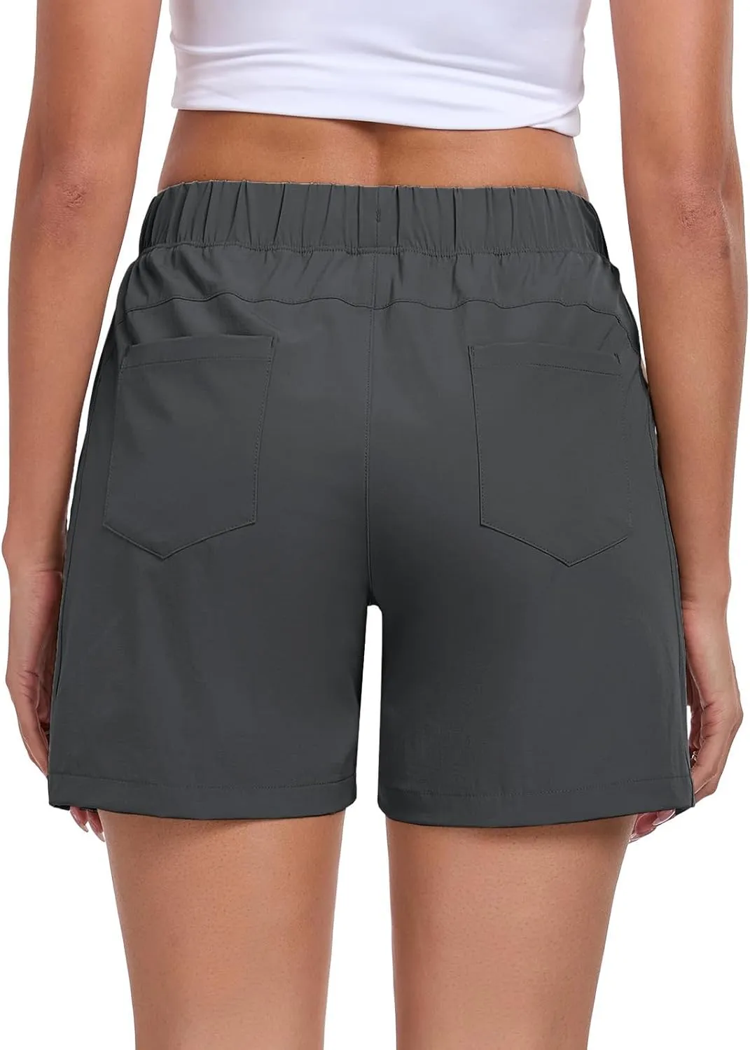 Womens 5'' Hiking Athletic Shorts Quick Dry Lightweight Golf Casual Summer Shorts with Zipper Pockets