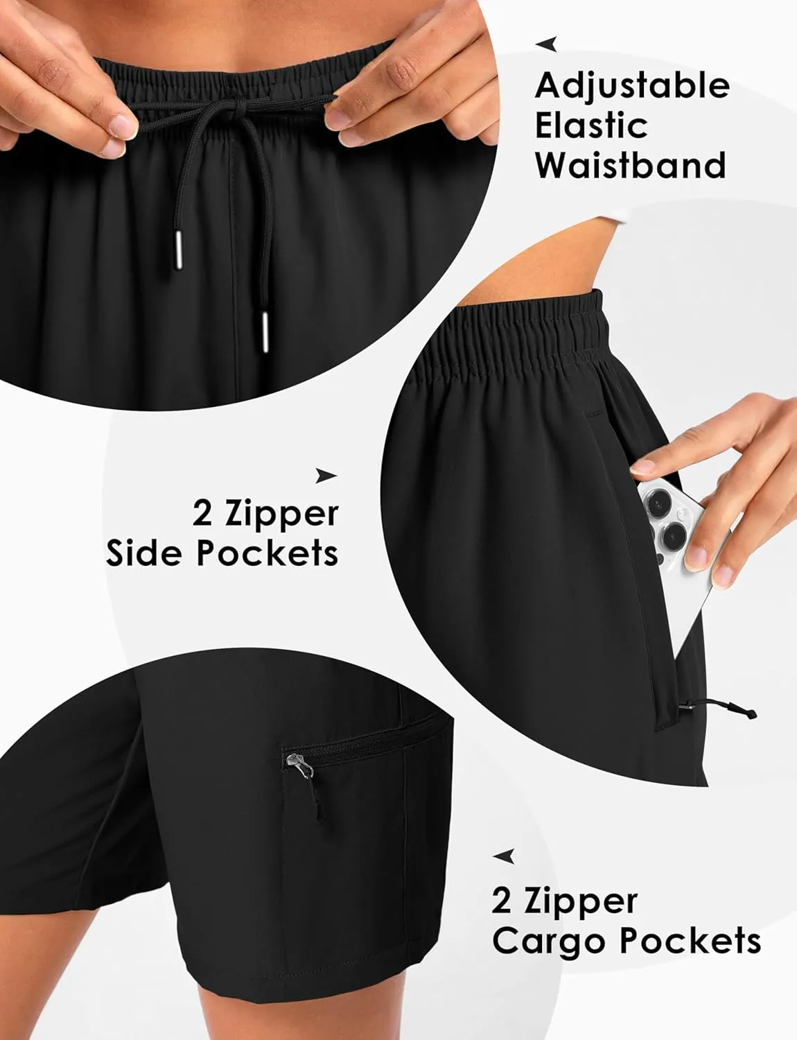 Women's 9" Hiking Shorts Lightweight Stretch Quick Dry Athletic Casual Bermuda Shorts for Women