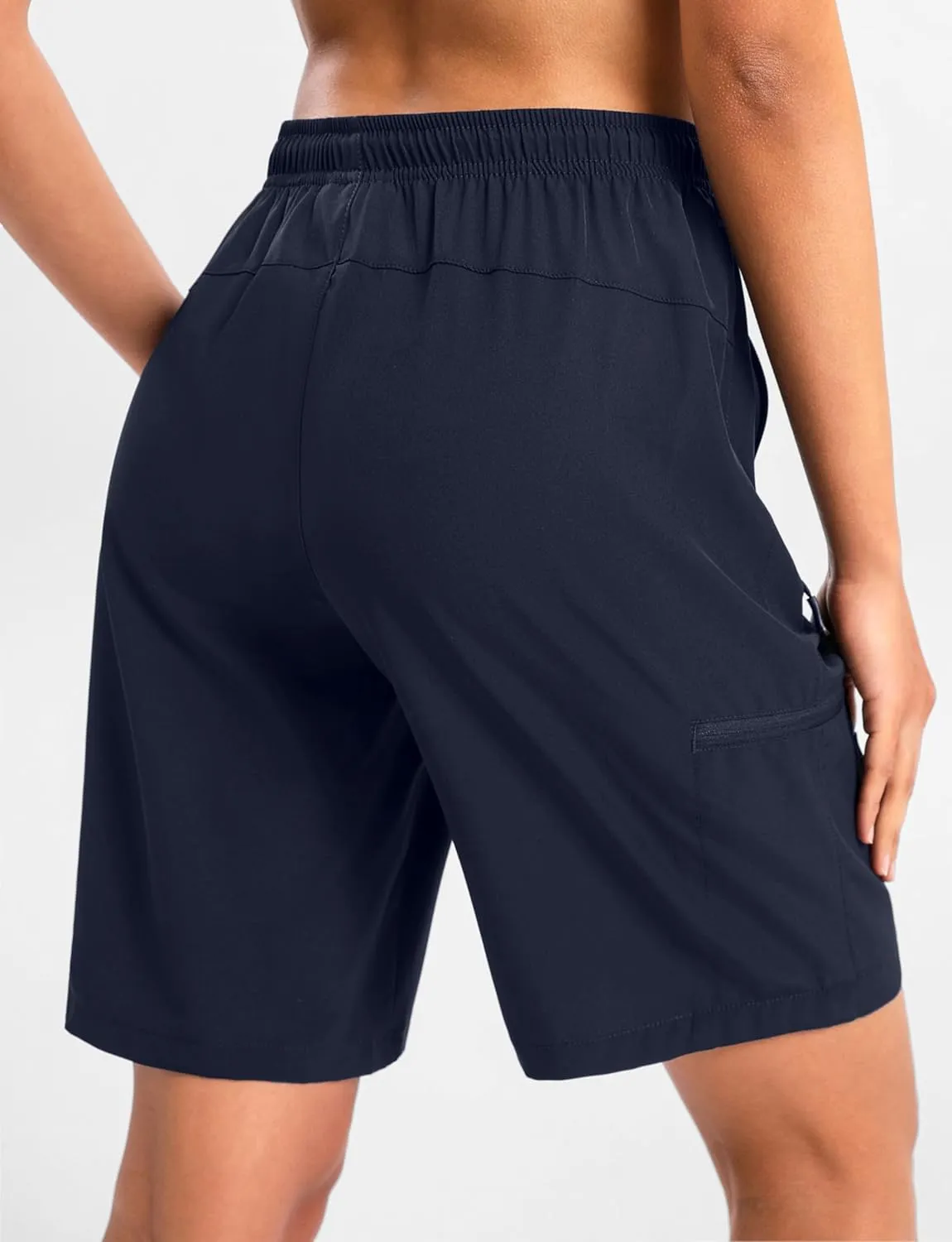 Women's 9" Hiking Shorts Lightweight Stretch Quick Dry Athletic Casual Bermuda Shorts for Women