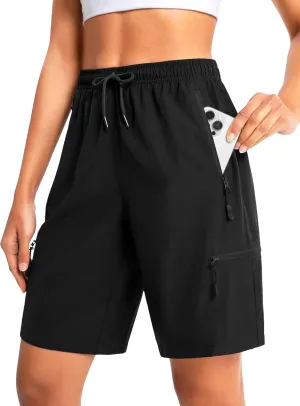 Women's 9" Hiking Shorts Lightweight Stretch Quick Dry Athletic Casual Bermuda Shorts for Women