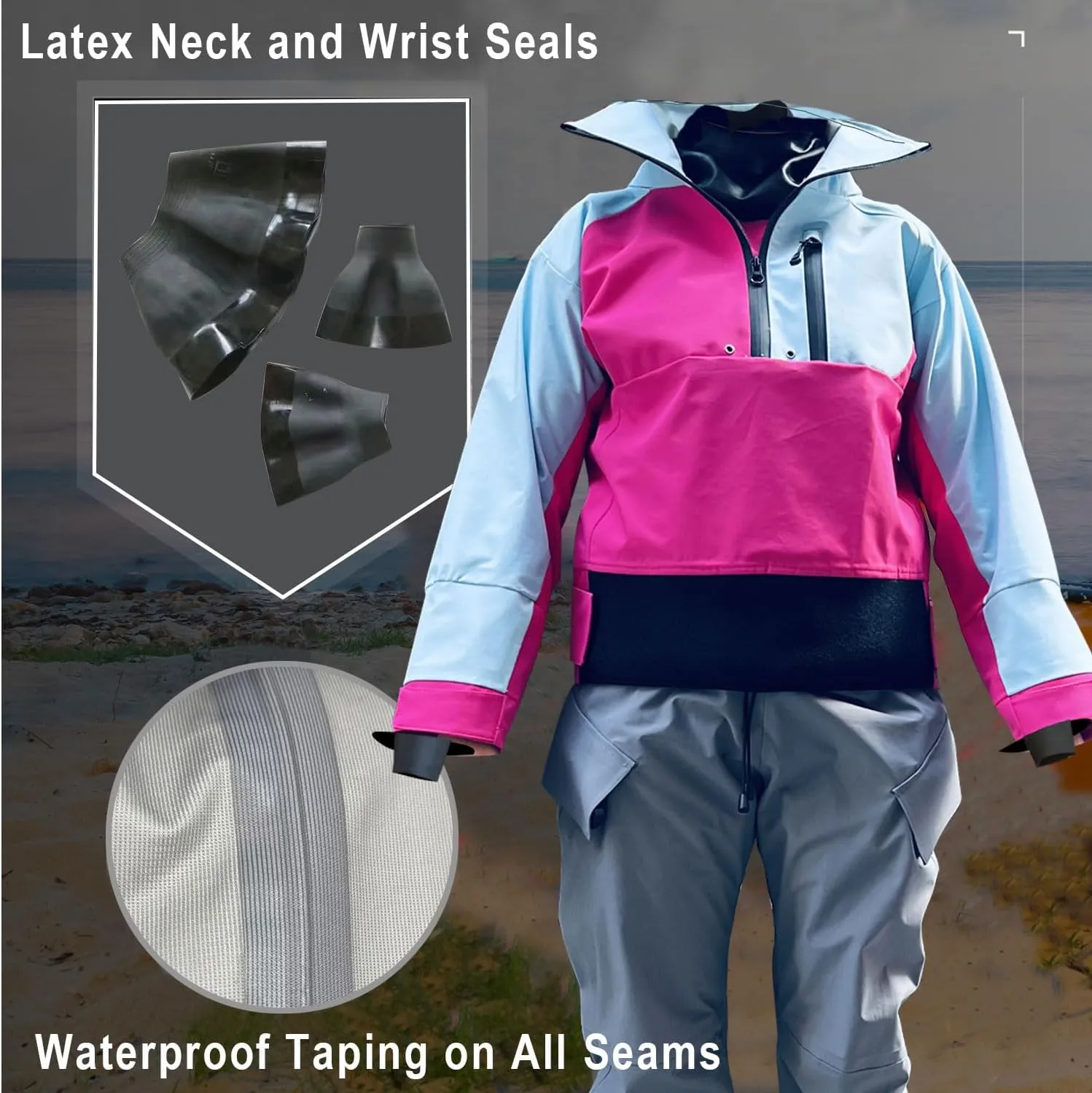 Women’s Cold Water Dry Suits for Kayaking, Rafting,Canoeing,Paddling,Sailing,Boating